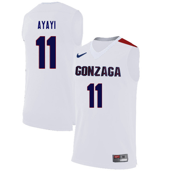 Men Gonzaga Bulldogs #11 Joel Ayayi College Basketball Jerseys Sale-White - Click Image to Close